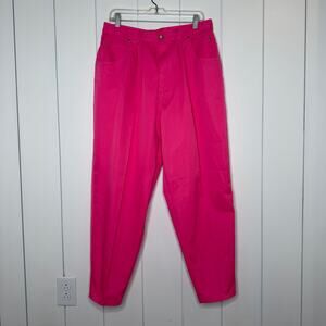 Gitano Hot Pink Pleated Tapered Pants Womens Vintage 90s High Rise 18R